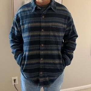 Men's Blue Plaid Casual Button Down Shirt